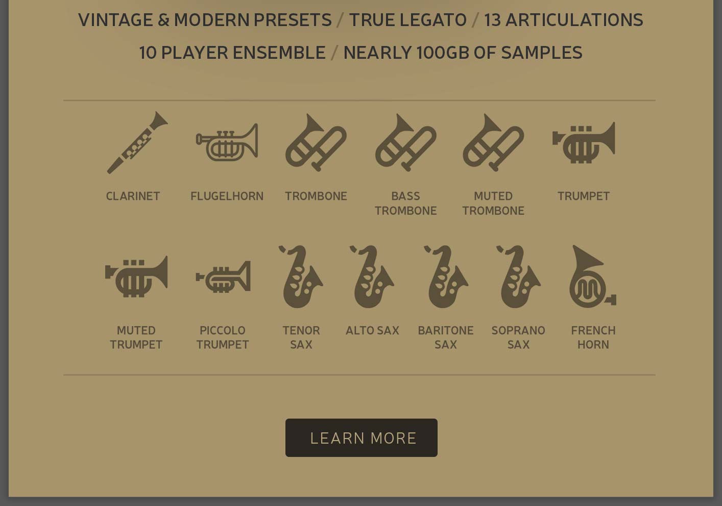 Vintage and modern presets. True legato. 13 instruments and more!